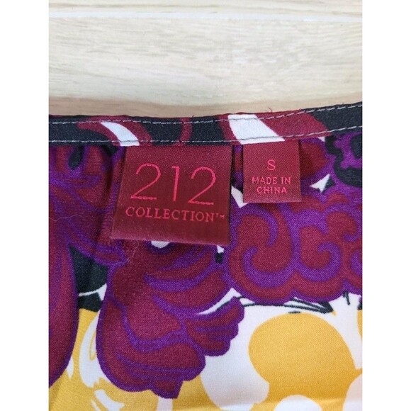 212 Collection Multicolor Sleeveless Tank Top Size S Floral Abstract Blouse - Picture 3 of 6